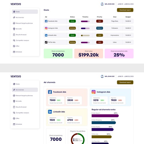 One Page Digital Marketing Report Design by Designclub86