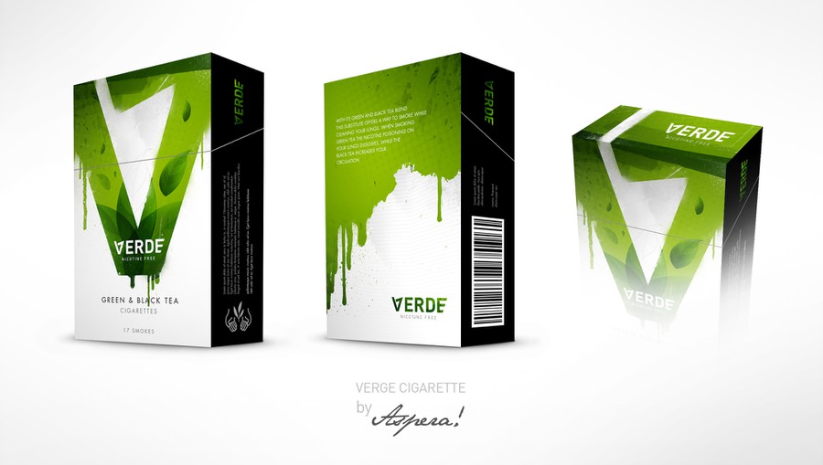 Verde Green Tea Cigarette Box Design Product packaging contest