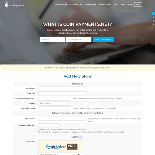Coinpayments.net Bootstrap 3-Compatible Deisgn Contest Design by KashiArts