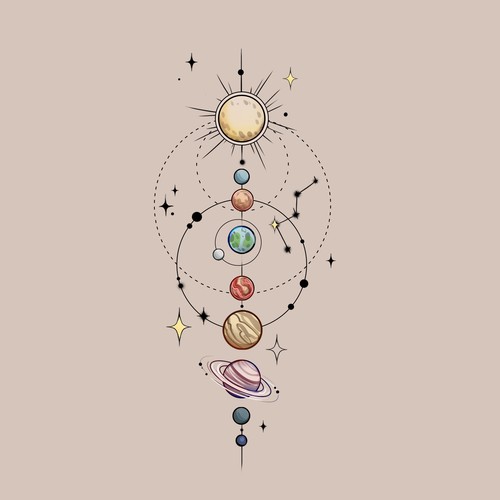 Planetary Tattoo Design Design by Anastasia1995