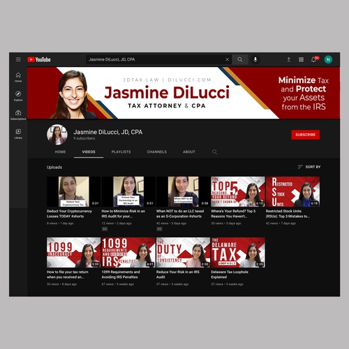 Simple and Professional Tax Law YouTube Banner Design by Wisden