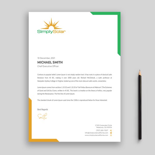 "Renewable Energy Company Letterhead" Design by Rifat Sarkar