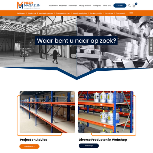 Creative website templates for a leading pallet racks company_ Meermagazijn Design by Technology Wisdom