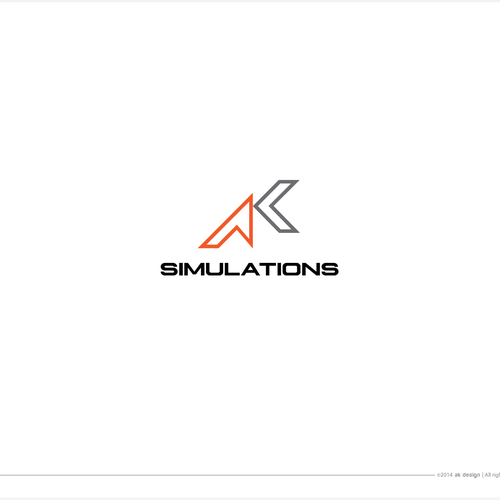 Create a futuristic and catchy logo for AK Simulations Design by AK Designs®
