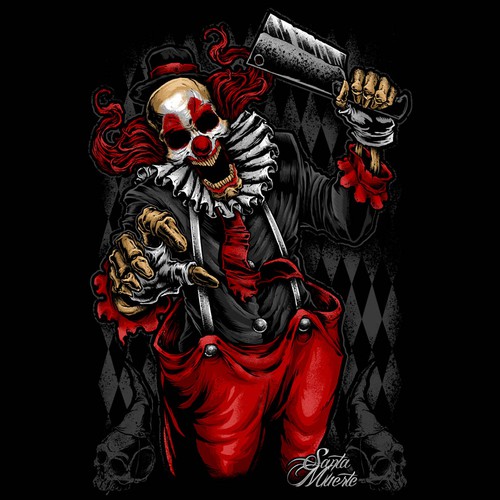 T shirt noir t te de mort en clown T shirt contest 99designs