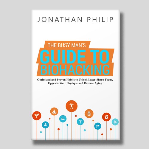 Exciting and unique book cover for mind, body, spirit and health optimization that appeals to men Design by O'idea