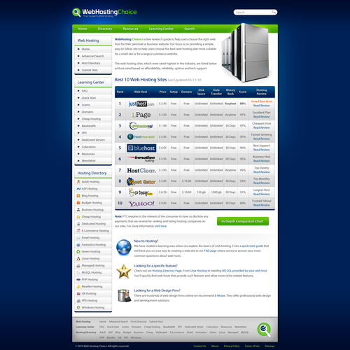 Redesign WebHostingChoice.com Design by Max Martinez