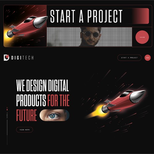 Modernized Rocket Graphics Design Branding Asset Design by Jotch.Art