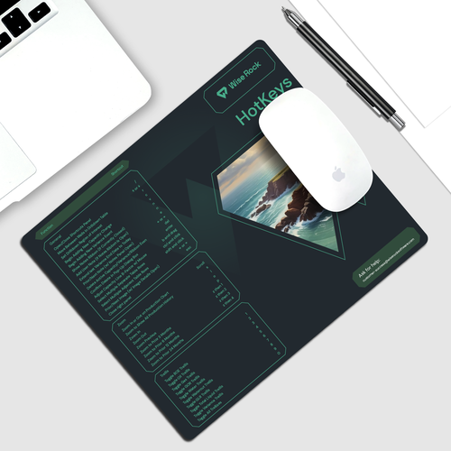 Mouse Pad Image to Showcase Company Logo & Software Hotkeys (7.75×9.25″ Mouse Pad) Design by Varian Wyrn