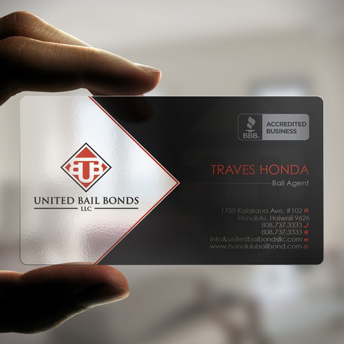 Creative eye catching business card design for bail bonds company Design by Azzedine D