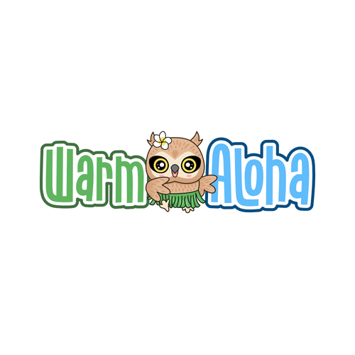 Logo with island feel with a kawaii owl anime mascot for Hawaii website Ontwerp door Fresti