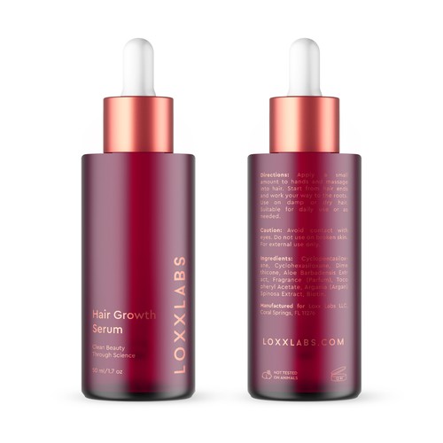 Serum Bottle Packaging For a New Haircare Line Design by bcra