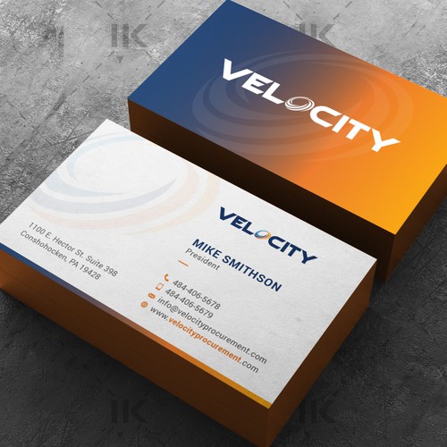 Velocity Procurement - Logo Rebranding - Business Card Design Design by IK_Designs