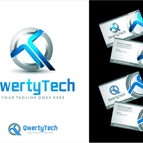 Create the next logo and business card for QwertyTech Design por NeoX2