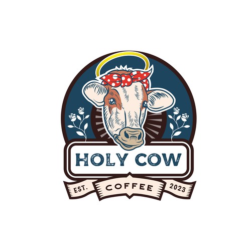 Design an Eye Catching Country Vibe Coffee Logo for "Holy Cow Coffee" Design by ifux