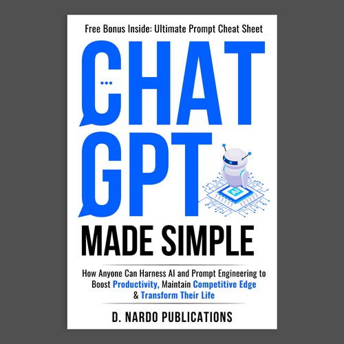 Professional Cover for BEST-SELLING BOOK about ChatGPT & AI Design by Unboxing Studio