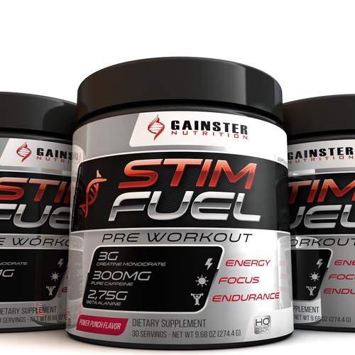 Design Creating a pre-workout label for a new supplement product called STIMFUEL di natalino