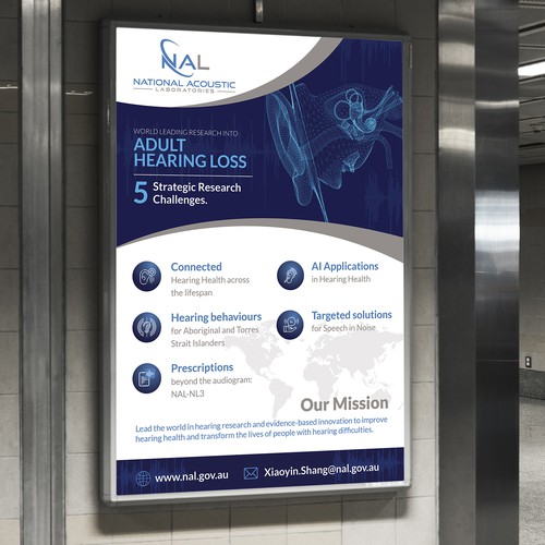 Create an engaging poster for a world-leading hearing research and innovation institution! Design by Hadi (Achiver)