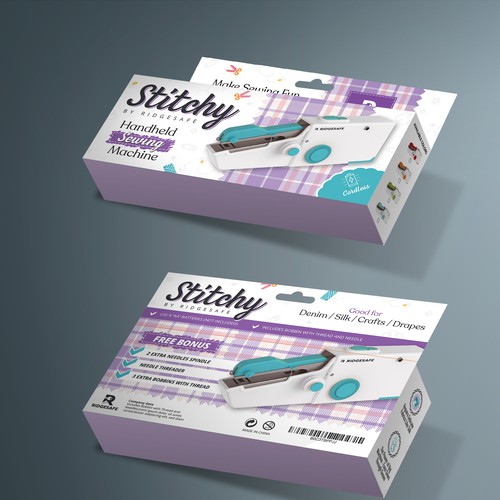 Create Packaging for Moden Handheld Sewing Machine Design by Vitalio7in