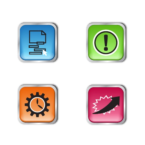 Create a stylish set of 4 icons for us! Réalisé par magenjitsu