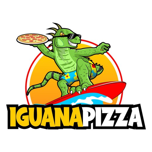 Create a playful logo for Caribbean "Iguana Pizza" restaurant Design by 4Draw