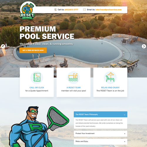 Pool Service Website for Heroes of Pool Industry-ontwerp door Pinku