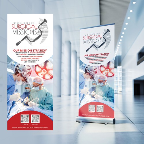 Surgical Non-Profit needs two 33x84in retractable banners for exhibitions Design by LSG Design