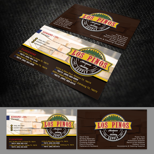 Los Pinos Hardware & Building Supply Business Card Contest! Design réalisé par oeingArtMindZ