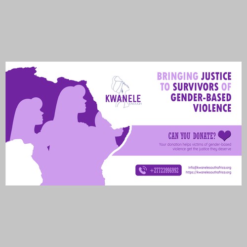 99d NONPROFIT WINNER: Design a fundraiser banner to appeal to donors to support survivors of GBV Design by Wisden