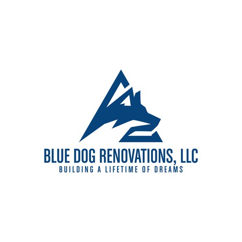 Design a company logo to reflect company name. A Blue Dog (Bulldog) With a hardhat, toolbelt w/cigar Design by chico'