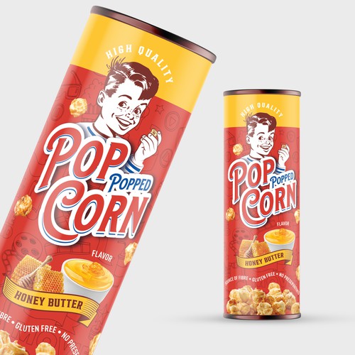 Premium Quality Popped Pop Corn Packaging Design by Davi Giolo ★