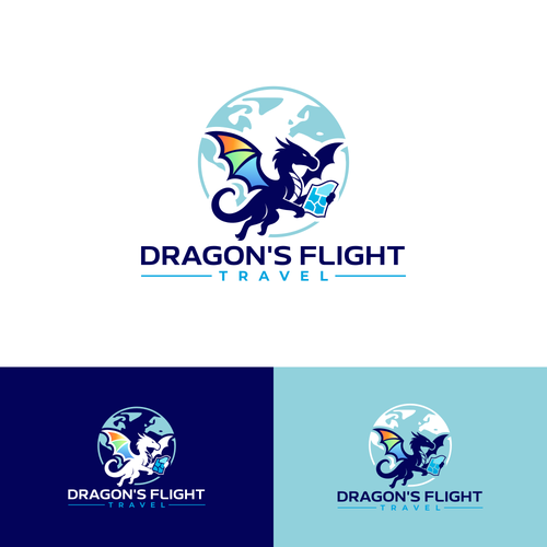 "Dragon based travel company" winning Logo design