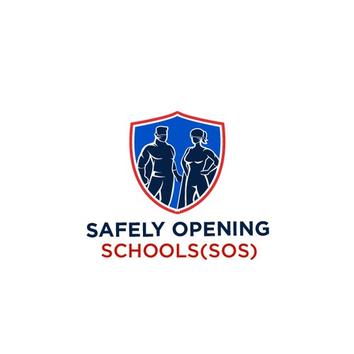 Logo for a group of Super Hero's working to get Kids back to school Design by playflowstudio