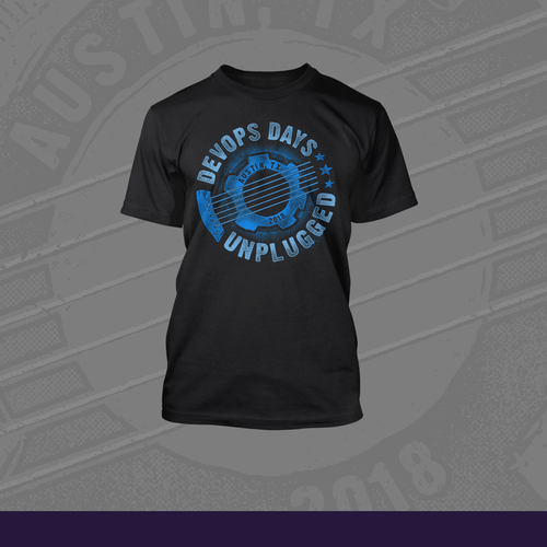 DevOps Days Unplugged - Create a rock band Unplugged tour style shirt Design by miftake$cratches