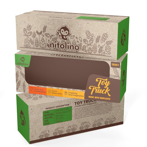 "Playful packaging design for a sustainable children toys brand" Design by CUPEDIUM