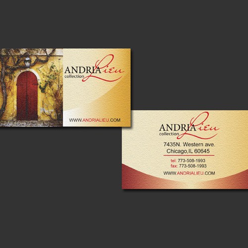 Create the next business card design for Andria Lieu Réalisé par Deeptinl