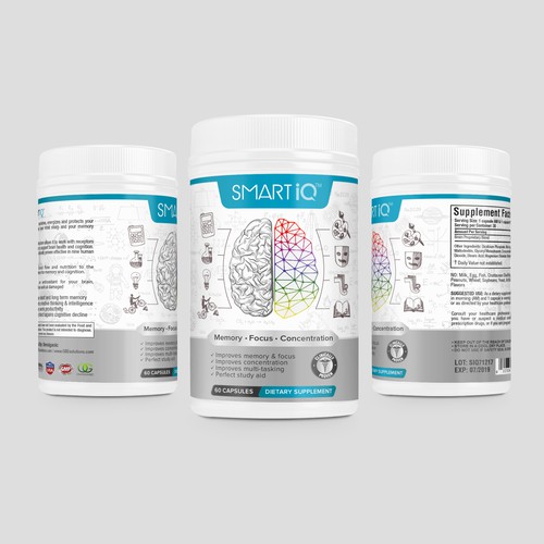 Brain Supplement Label Design Diseño de DesignSBS