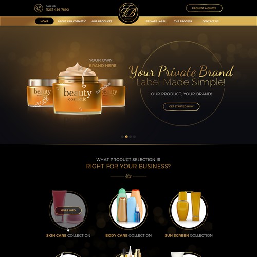 Black & gold themed website design WordPress theme design contest