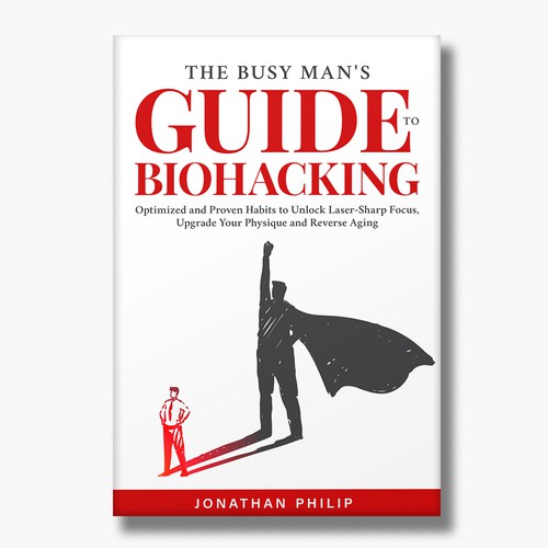 Exciting and unique book cover for mind, body, spirit and health optimization that appeals to men Design by O'idea