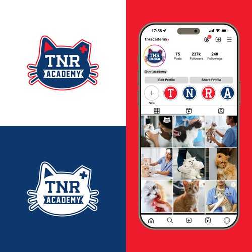 Calling all cat lovers! Design an online TNR (Trap-Neuter-Return) Academy logo and save cats! Design by Hochbaum