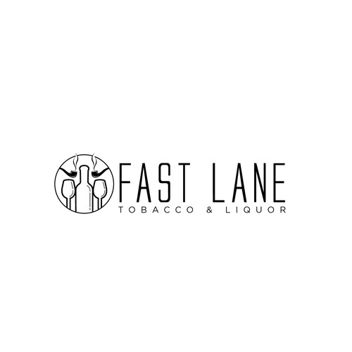 Need power full logo with identity which describes what drive thru tobacco  and liquor store logo should look like racing | Logo design contest