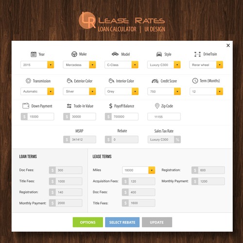 Create a Car Lease vs Loan Calculator Web page design contest