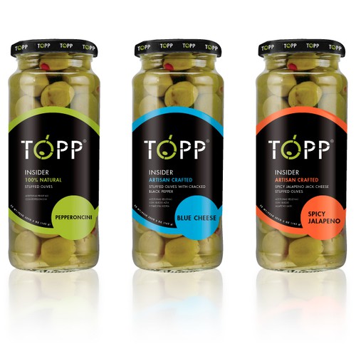Design a new label for national olive brand in the USA