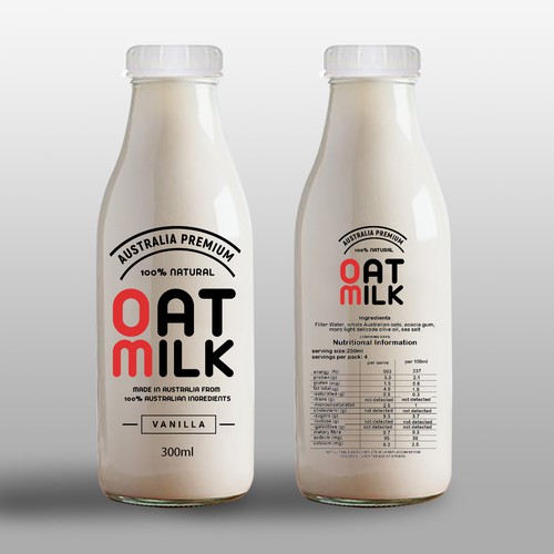 New oat Milk label Design by Nirmana92