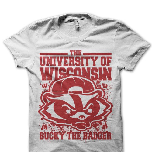 Wisconsin Badgers Tshirt Design Diseño de Asmarasenja