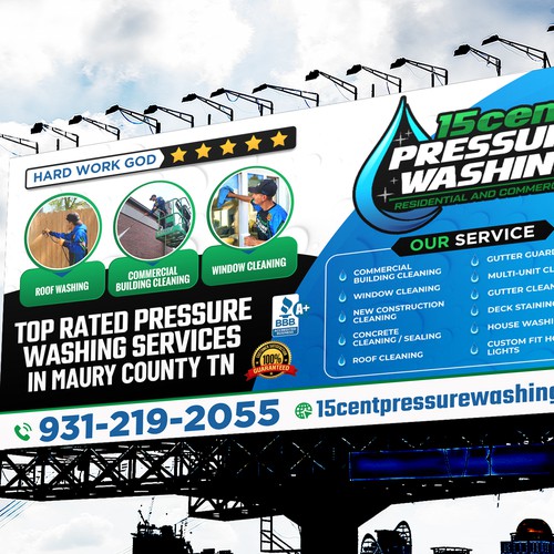 Modern Pressure Washing Billboard Design by Sketch Media™