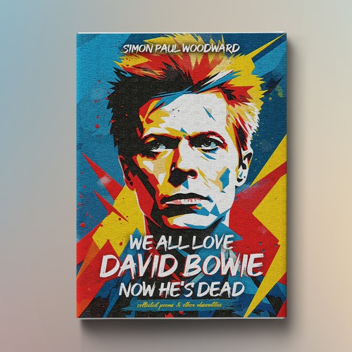 Bowie themed cover for an irreverent poetry collection Design by Origin Studio