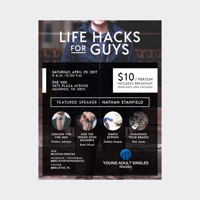 Life Hacks for Guys Poster contest