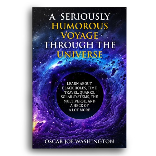 Design an exciting cover, front and back, for a book about the Universe. Design by Bigpoints