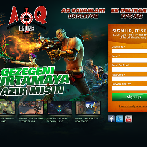 Landing page for an online game (Guarenteed) Design by thecenx